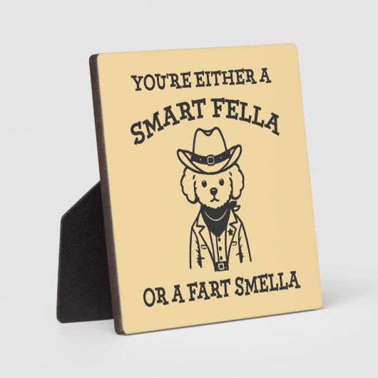 フェラ対頭が切れるファルト・スミラ – カウボーイおもしろいドッグ フォトプラーク (正面)