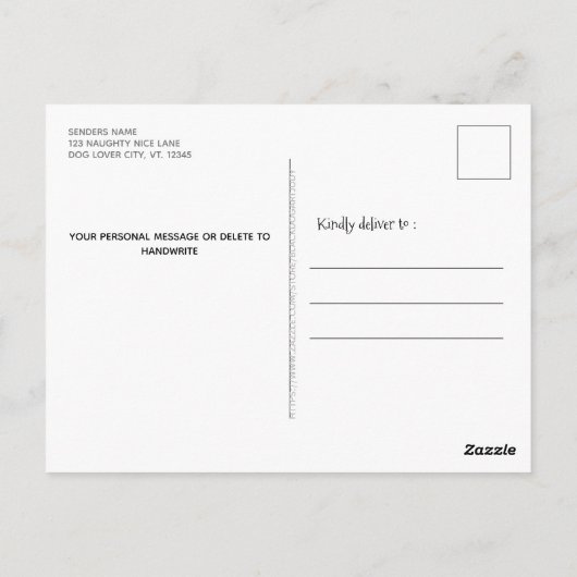 フェリいけなスパーソナライズされたドッおもしろいグの写真ホール ポストカード (裏面)