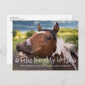 フェリいけなスパーソナライズされた馬のおもしろいペット写真 シーズンポストカード (正面/裏面)