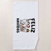 フェリおもしろいズ・ナビドッグAustralian Shepherd dog lover ビーチタオル (正面)