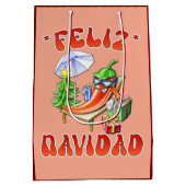 フェリおもしろいズ・ナヴィダッドかわいいクリスマス・チリ ミディアムペーパーバッグ (裏面)