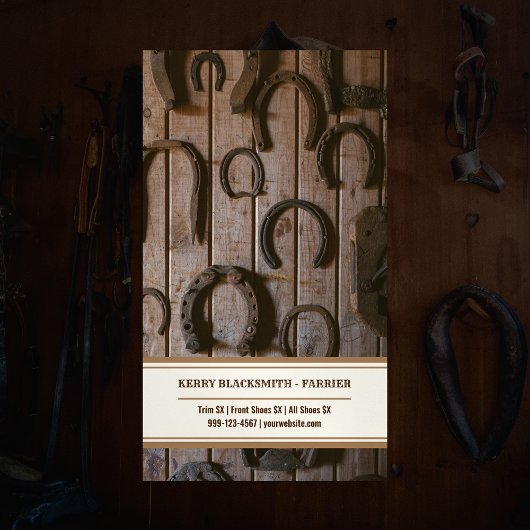 フェリアスホースシューイングとトリム マグネット名刺