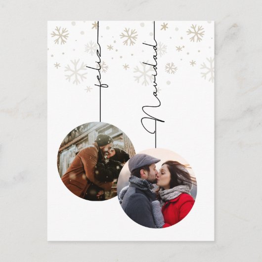 フェリエレガントズ・ナモダンヴィダッドの写真と雪片 ポストカード (正面)