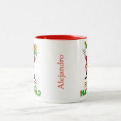 フェリカスタムズナビダッドメキシコクリスマスサンタ ツートーンマグカップ (中央)