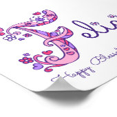 フェリシアイニシャルFドードルハートアート名の意味 ポスター (角)