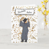 フェリシダーデスの個人用卒業生(ヒスパニック語) カード (黄色い花)