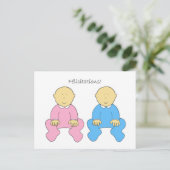 フェリシティフランスのズツインズボーイアンドガール ポストカード (スタンド正面)