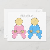 フェリシティフランスのズツインズボーイアンドガール ポストカード (正面/裏面)