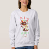 フェリスいけなト猫クリスマスツリー可愛いおもしろい スウェットシャツ (正面)