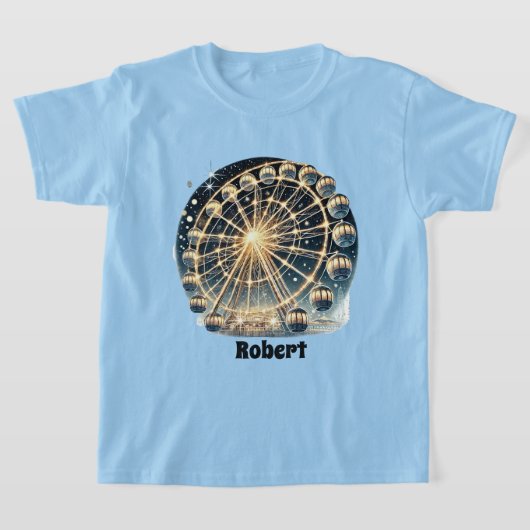 フェリスクールホイールの名前の追加 Tシャツ (レイダウン)