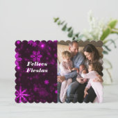 フェリスフィエスタススノーフレーク深いパープルフラットカード 招待状 (スタンド正面)