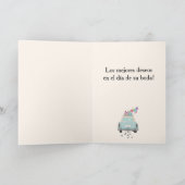 フェリスペインのシダデス結婚式の日ブルーレトロ車 カード (内部)