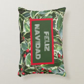 フェリスペインのス・ナヴィダホリー葉とレッドベリー アクセントクッション (正面(垂直))