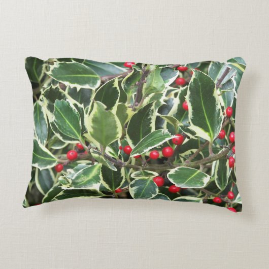 フェリスペインのス・ナヴィダホリー葉とレッドベリー アクセントクッション (裏面)