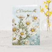 フェリスペインのズクンプレアノデイジーガーデン誕生日 カード (黄色い花)