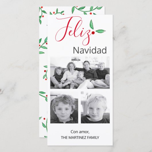 フェリスペインのズナビダッドフェスティバルホリー3枚の写真 シーズンカード (正面/裏面)