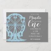 フェリスホイール誕生日ヴィンテージカントリーフェアカーニバル 招待状 (正面)