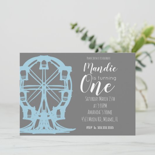 フェリスホイール誕生日ヴィンテージカントリーフェアカーニバル 招待状 (スタンド正面)