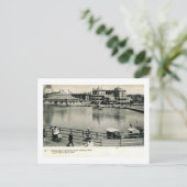 フェリスホイール、ウェスリー湖、アスベリーパーク、NJヴィンテージ ポストカード (スタンド正面)