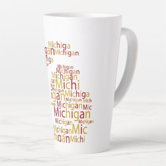 フェリス州ユニバーシティミシガンシェイプ カフェラテマグ (右アングル)