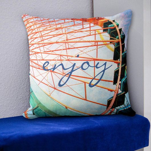 フェリス楽しむホイールローラーコースターカーニバル写真 クッション