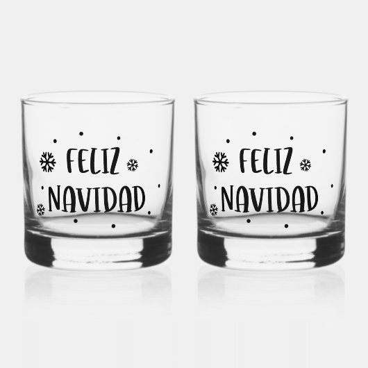 フェリス・ナビダー・クリスマス・スペイン語の祝日 ウイスキーグラス (裏面)
