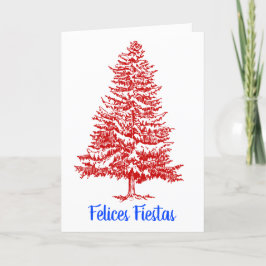 フェリス·フィエスタスペインのス·レッド·ホワイト·クリスマスツリー シーズンカード
