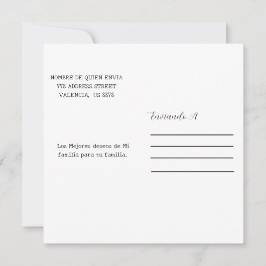 フェリズアーニョヌエボ書エレガント道台本の写真 カード (裏面)