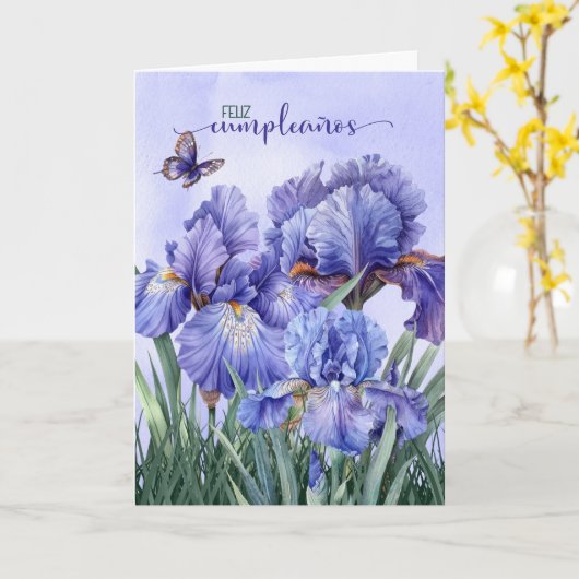 フェリズクスペインのムプレアノスアイリスガーデン誕生日 カード (黄色い花)