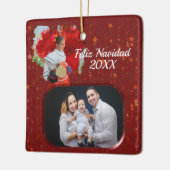 フェリズクリスマスフラワー&スターズ2555 セラミックオーナメント (左)