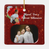 フェリズクリスマスフラワー&スターズ2555 セラミックオーナメント (裏面)