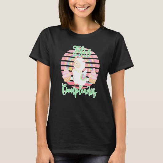 フェリズクンプレアノハッピーバースデーラマケーキB Tシャツ (正面)