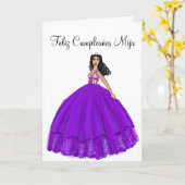 フェリズクンプレーニョスパープルキンセアニェラ誕生日  カード (黄色い花)