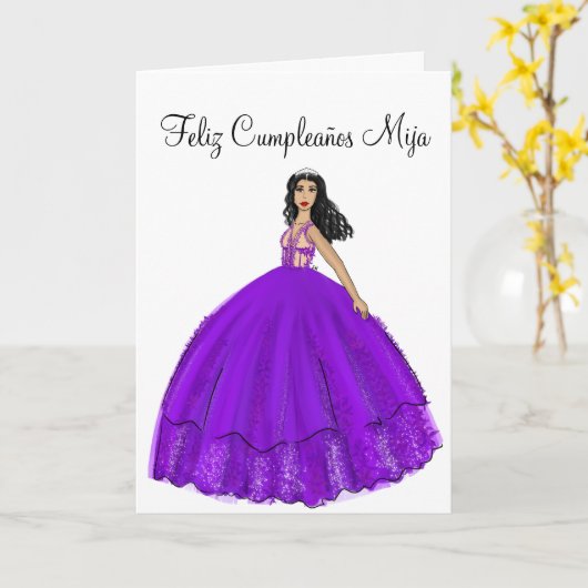 フェリズクンプレーニョスパープルキンセアニェラ誕生日  カード (黄色い花)