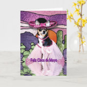 フェリズシンコデマヨ – チワワインアソンブレロ カード (黄色い花)