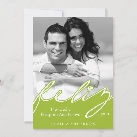 フェリズナスペインのヴィダハッピーホリデー{green} シーズンカード (正面)