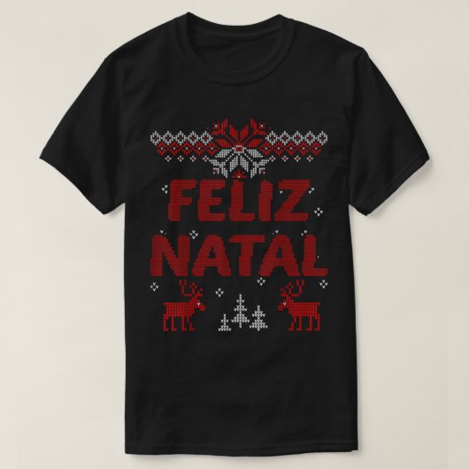 フェリズナタルポルトガルメリークリスマスギフトアイディア Tシャツ (デザイン正面)