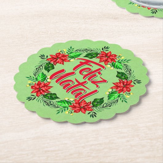 フェリズナタルポルトガル人メリークリスマス ペーパーコースター (アングル)