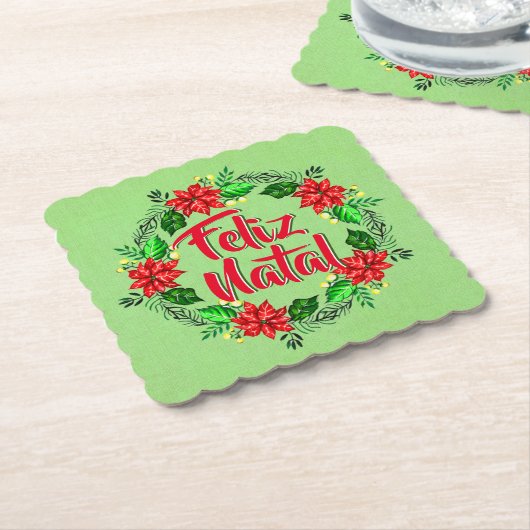 フェリズナタルポルトガル人メリークリスマス ペーパーコースター (アングル)