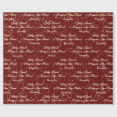 フェリズナタルeプロスペロアノノヴォネームBurgundy ラッピングペーパー (フラット)