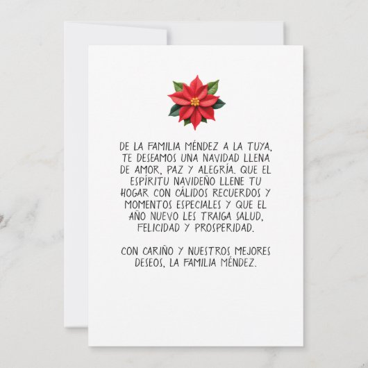 フェリズナビダイプロスペロアニョヌエボコンフォト 招待状 (裏面)