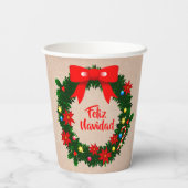 フェリズナビダセットメリークリスマスリースボウ 紙コップ (裏面)