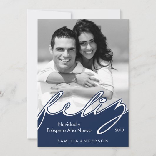 フェリズナビダッスペインのドハッピーホリデー{blue} シーズンカード (正面)