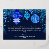 フェリズナビダッドオーナメントネイビーブルーウォーター色 箔シーズンカード (裏面)