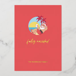 フェリズナビダッドサンタホリデーカード 箔シーズンカード