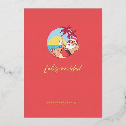 フェリズナビダッドサンタホリデーカード 箔シーズンカード (正面)