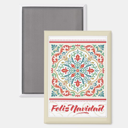 フェリズナビダッドスペインのメリークリスマスデコレーション マグネット (正面/裏面)