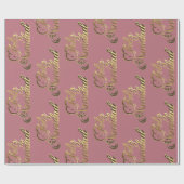 フェリズナビダッドスペインの文字クリスマスバラ金ゴールド ラッピングペーパー (フラット)