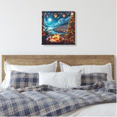 フェリズナビダッドフェスティバルギタープレーヤーコースタルタウン キャンバスプリント (インサイチュ (寝室))