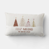 フェリズナビダッドフェスティバルクリスマスホリデーツリー ランバークッション (裏面)